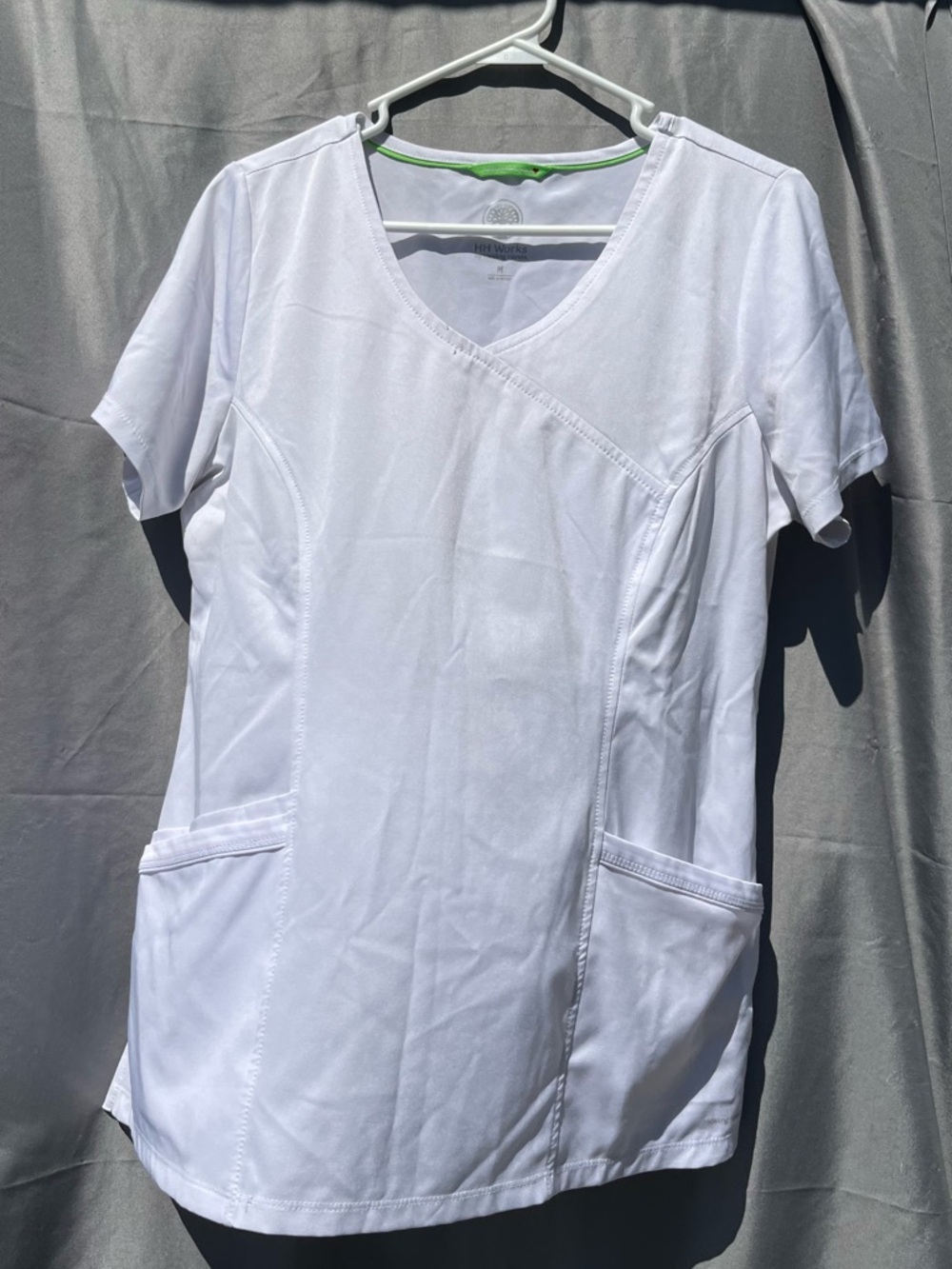 healing hands White Short-Sleeve V-Neck Scrub Top